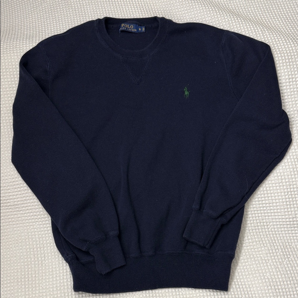Polo by Ralph Lauren Men's Dark Blue Crewneck Sweater - Small